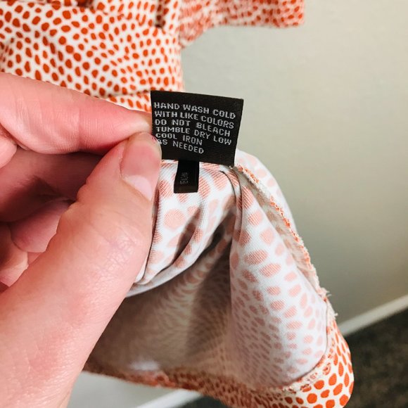 J. McLaughlin Animal Print Orange 3/4 Sleeve Ruched Waist Women Catalina Top - Picture 5 of 9